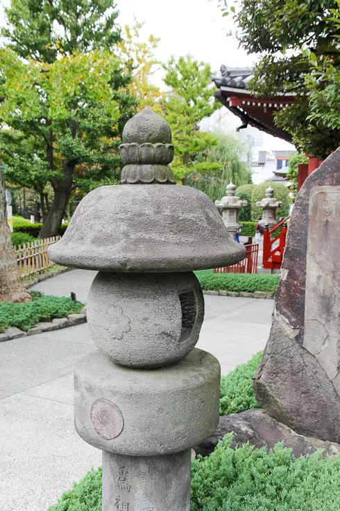Stone pagoda in a Japanese garden