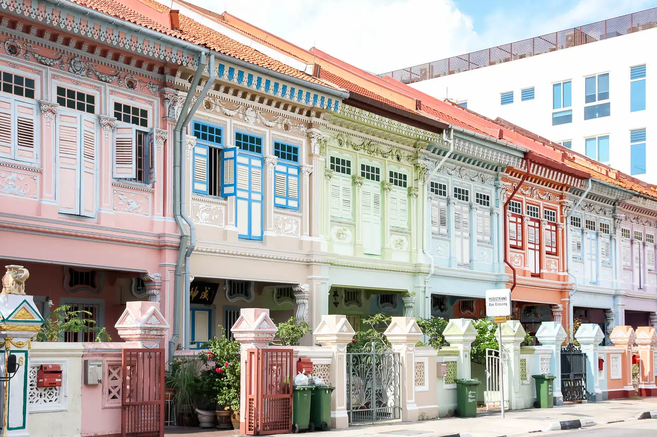 Colourful Peranakan Shophouses in the Joo Chiat neighbourhood