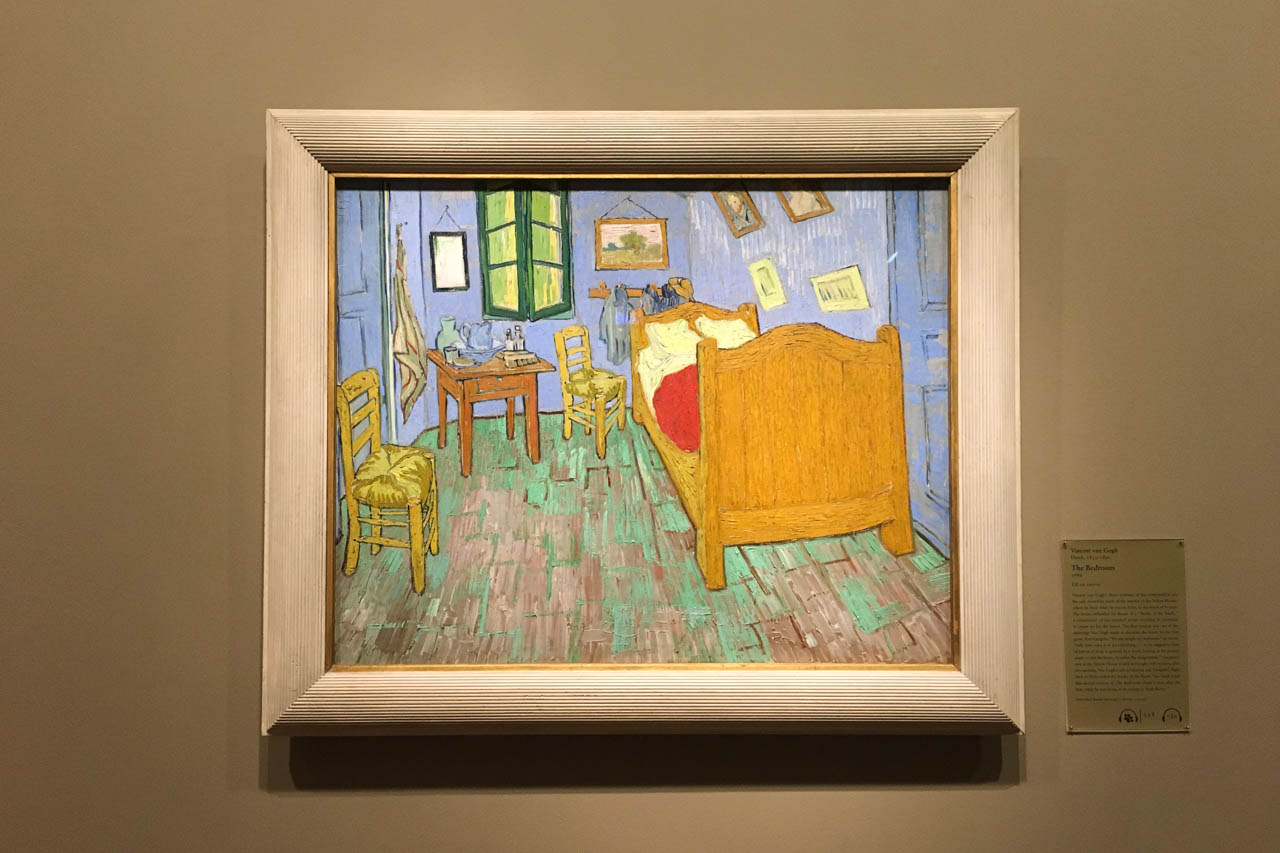 Vincent Van Gogh's painting "The Bedroom" hanging in the Chicago Institute of Art