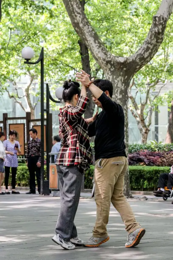 Couple dancing in Fuxing Park, Shanghai