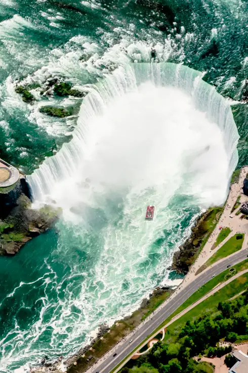 Niagara Falls viewed from helicopter