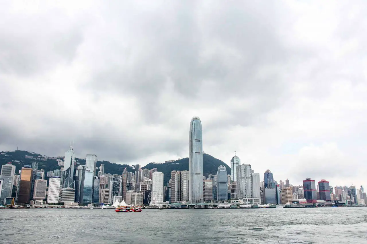 Skyline of Hong Kong Island viewed from Kowloon