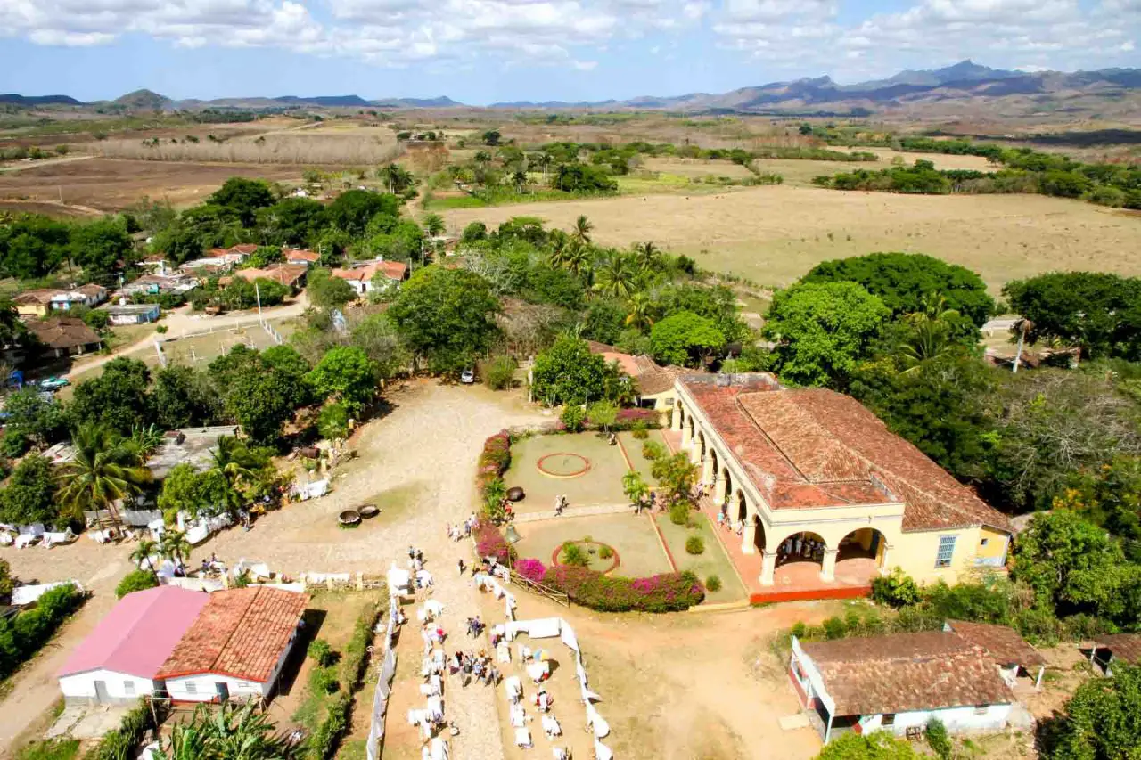 View of valley and hacienda from above