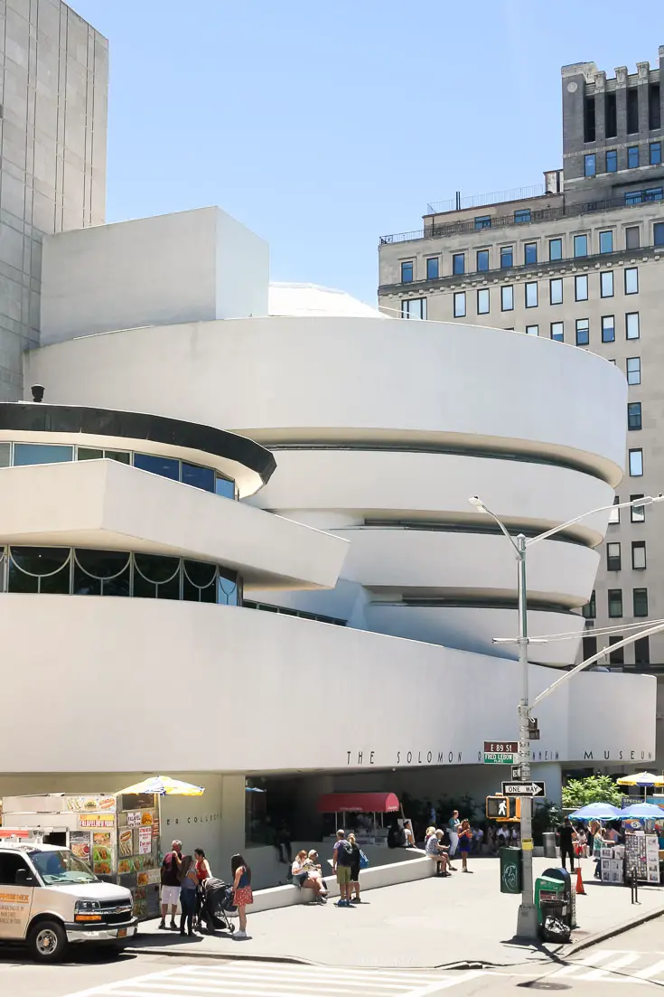 Exterior of the Solomon R. Guggenheim designed by Frank Lloyd Wright