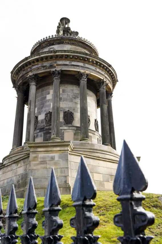 Circular, stone, Greek Revival monument commemorating Scotland's iconic poet & lyricist, Robert Burns.
