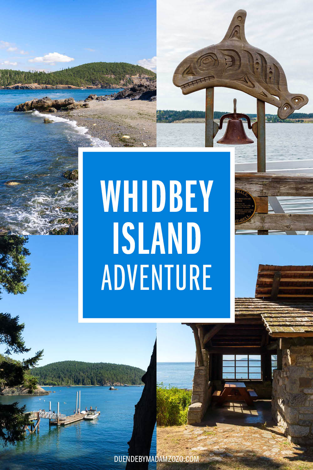 Images of Whidbey Island and Deception Pass State Park with the title "Whidbey Island Adventure"