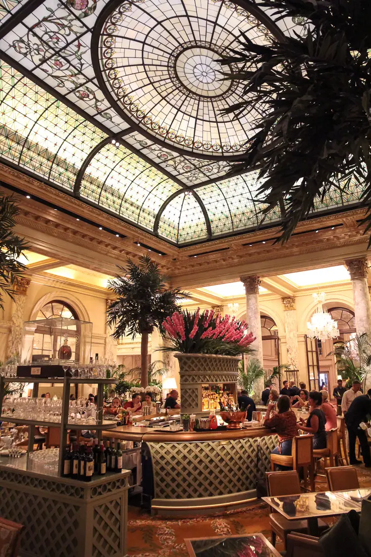 Interior of the Palm Court at the Plaza Hotel