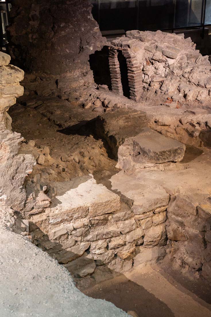 Ancient ruins of Lutetia in the Archaeological Crypt of the Île de la Cité