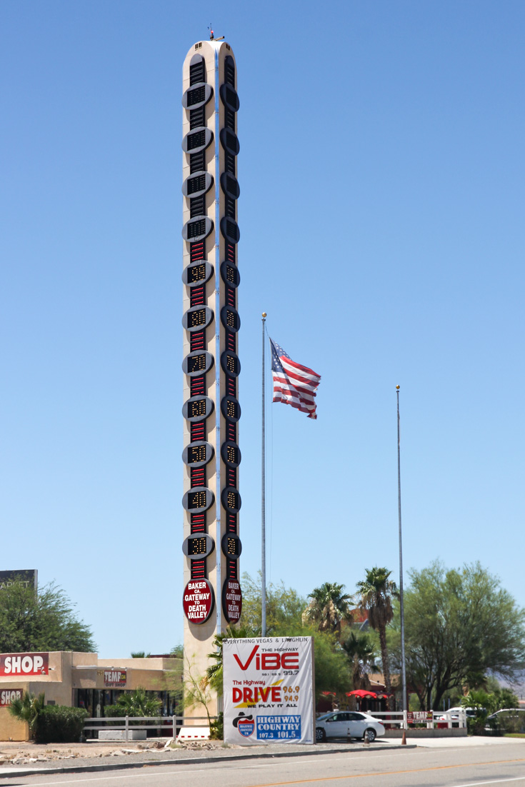 World's tallest thermometer showing 102 degrees