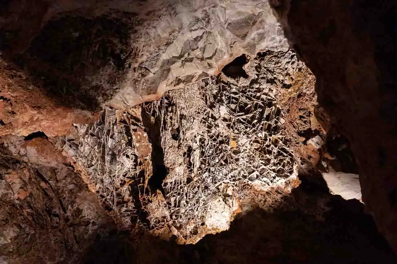 Unique boxwork formations on the ceiling of Wind Cave