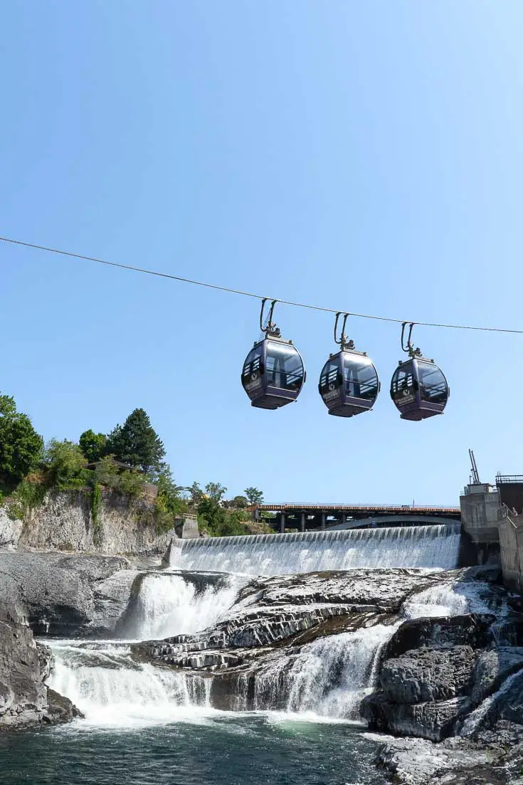 Three SkyRide Gondolas over the Spokane Falls