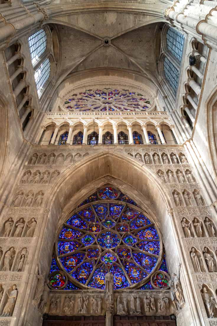 Interior view of rose window at Reims Cathedral