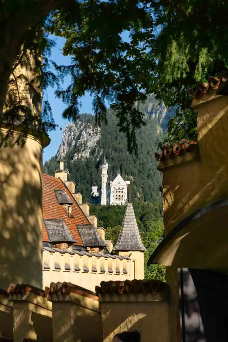 View of Neuschwanstein Castle from the grounds of Hohenschwangau Castle