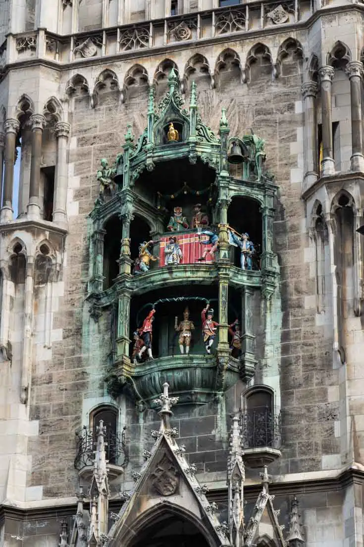 Gothic details of the Glockenspiel in play