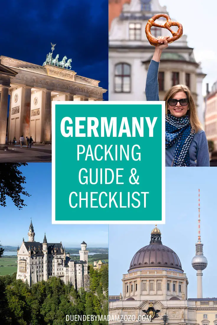 Images of Berlin, Munich and the Neuschwanstein Castle with title "Germany Packing Guide & Checklist"