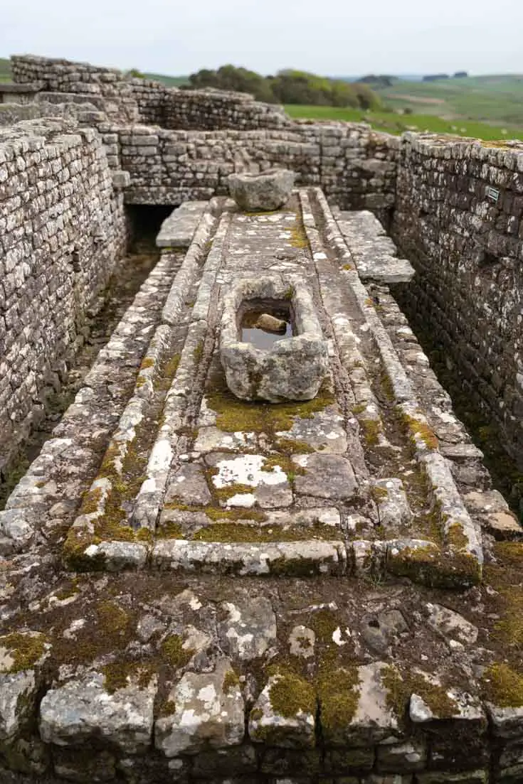 Remains of stone bathroom at Roman fort