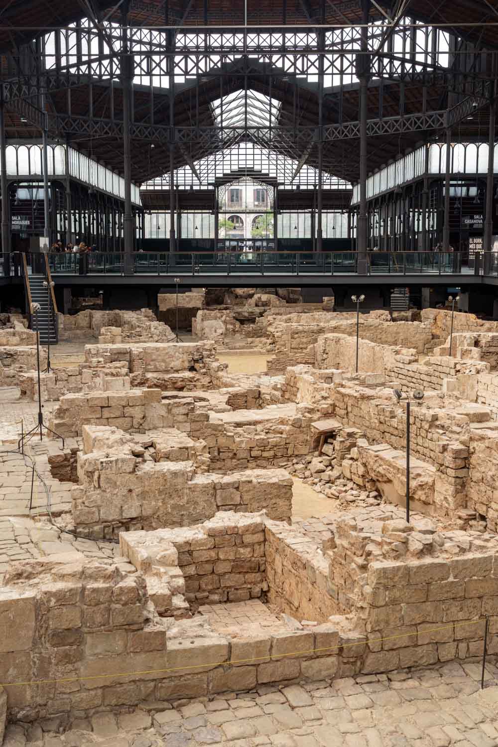 Archeaological site inside historic market building