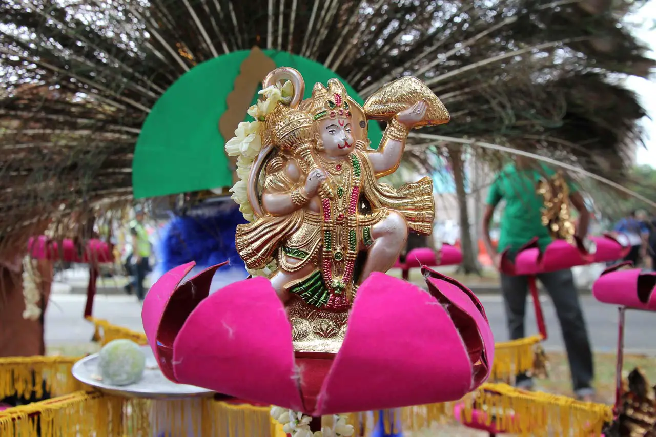 Image of Lord Subramaniam decorates a kavadi