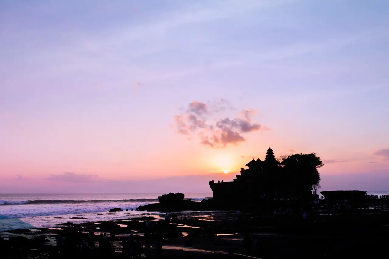 Silhouette of Tanah Lot, Bali at sunset