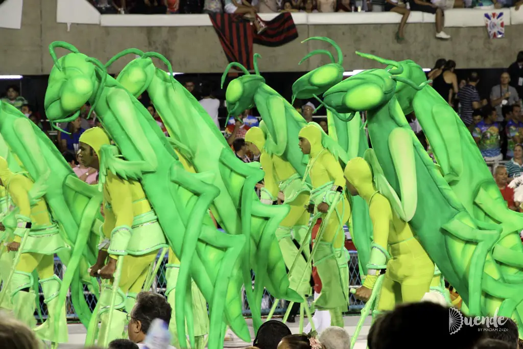Grasshopper costumed performers