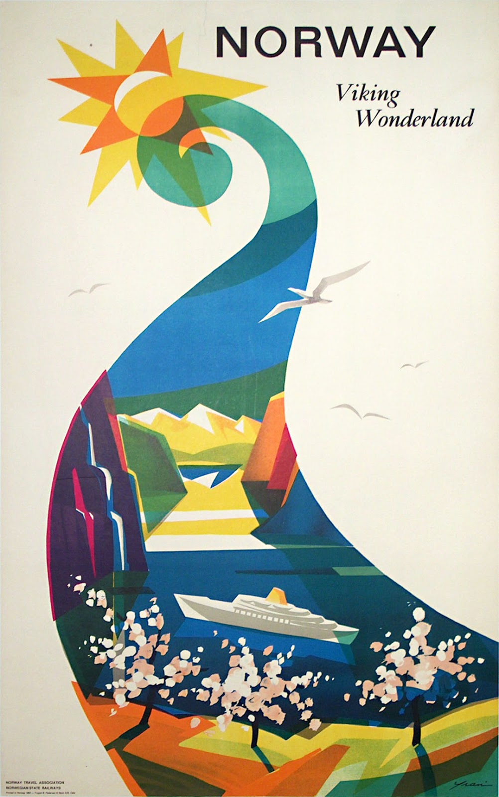 mid century modern travel posters