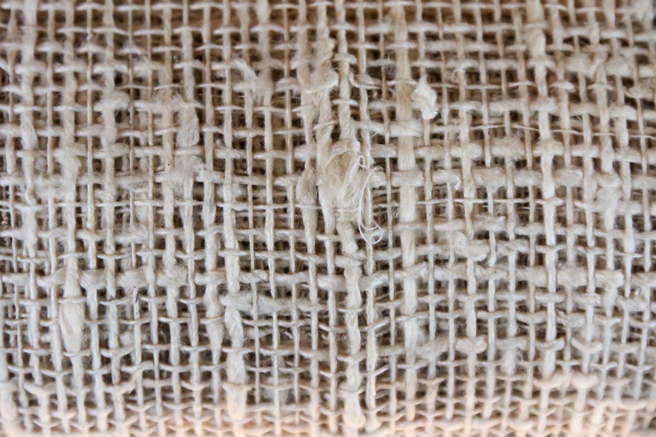 Loosely woven lotus fibres in their natural colour