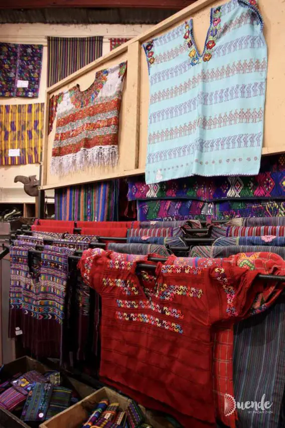 Huipils from different locations for sale in Antigua, Guatemala