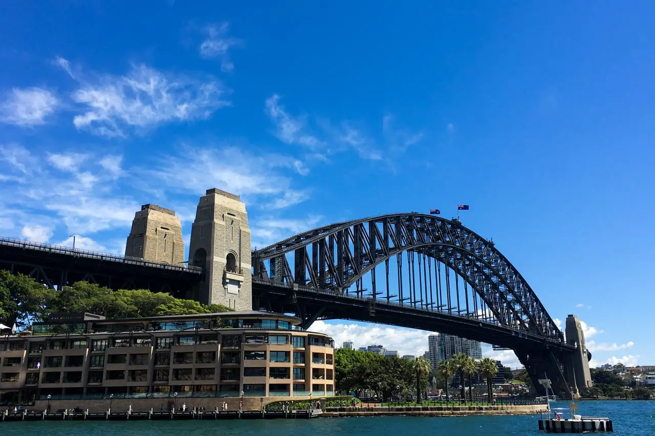 Sydney Harbour Bridge as seen from The Rocks, Sydney, Australia.
