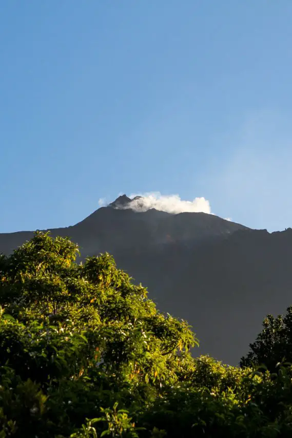 Whisps of cloud around the top of Pacaya Volcano