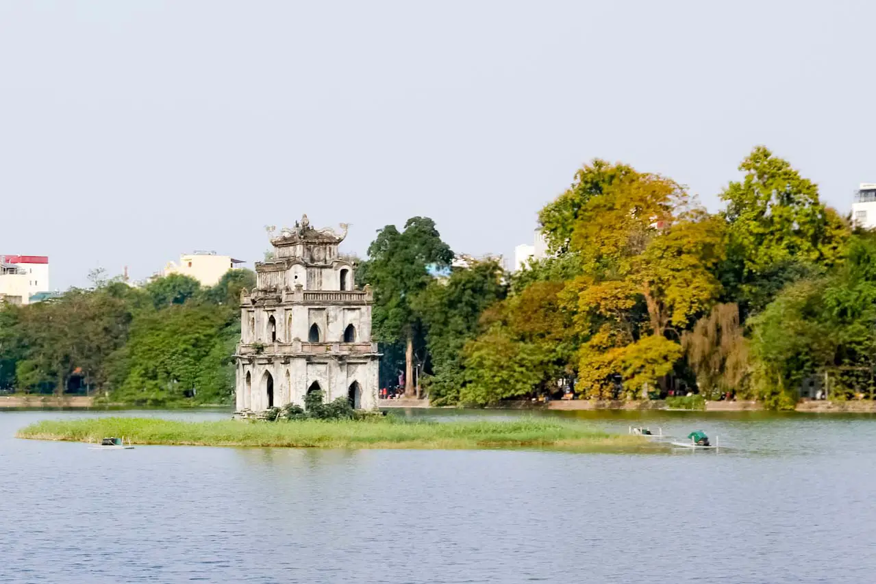 Turtle Tower in Hoàn Kiếm Lake
