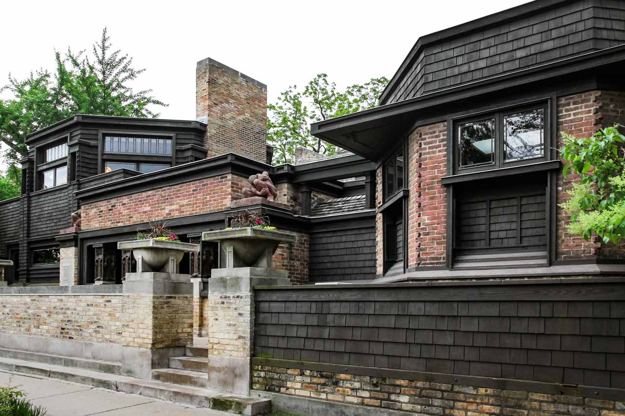 Exterior of Frank Lloyd Wright's Home in Oak Park