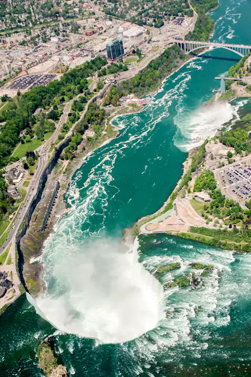 Niagara Falls viewed from helicopter