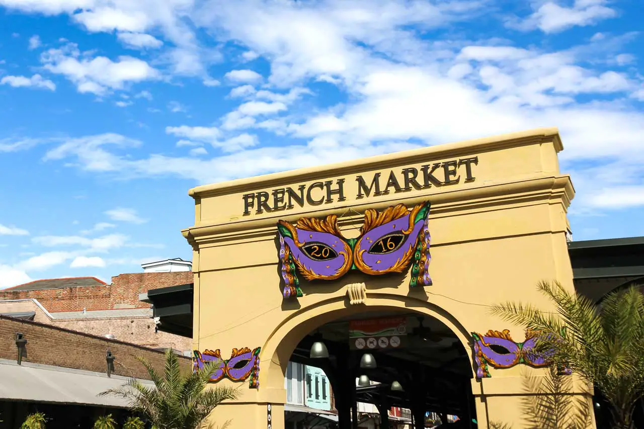 Arched yellow entrance to the French Market