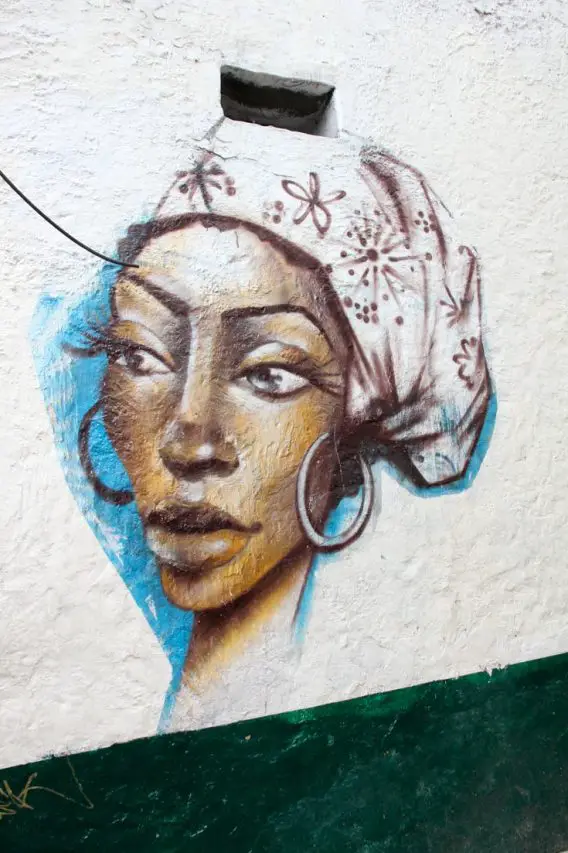 Street art portrait of Palenquera