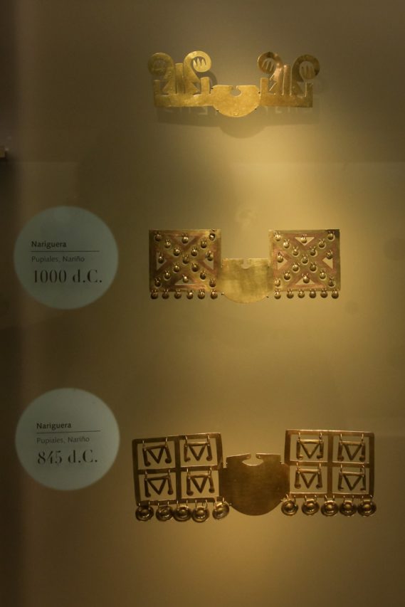 Display of Pre-Columbian gold jewellery