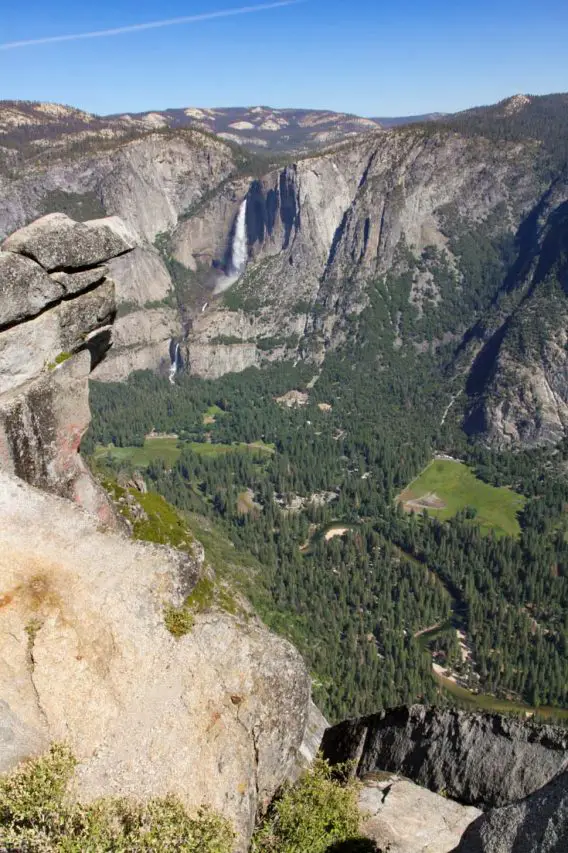 Glacier Point view down Yosemite Valley with Yosemite Falls