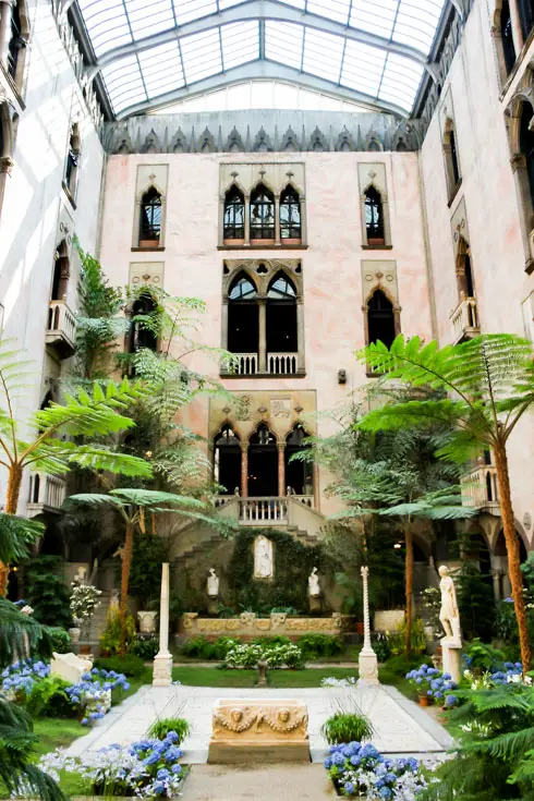 The beautiful courtyard of the Gardner Museum