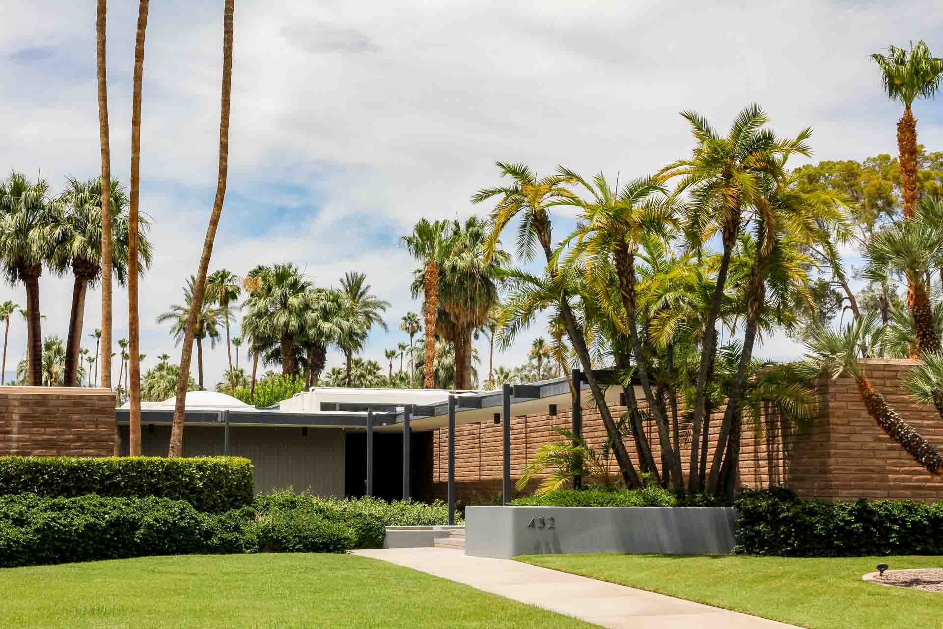 Ranch home with palm trees