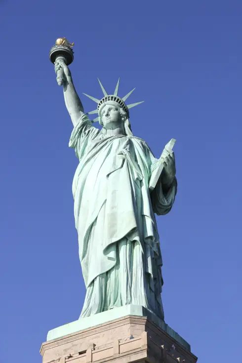 Statue of Liberty against clear blue sky