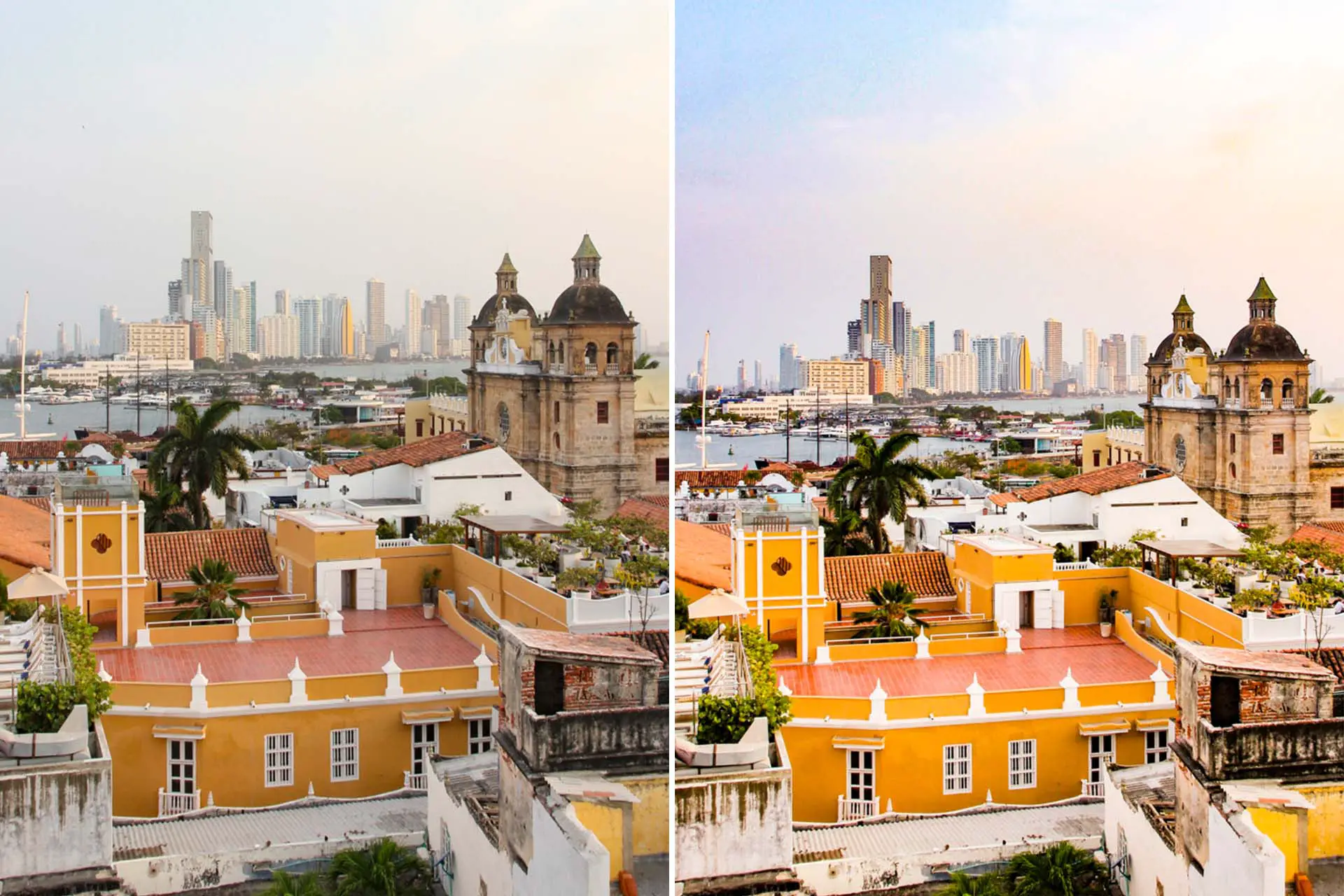 Before and after editing in Lightroom