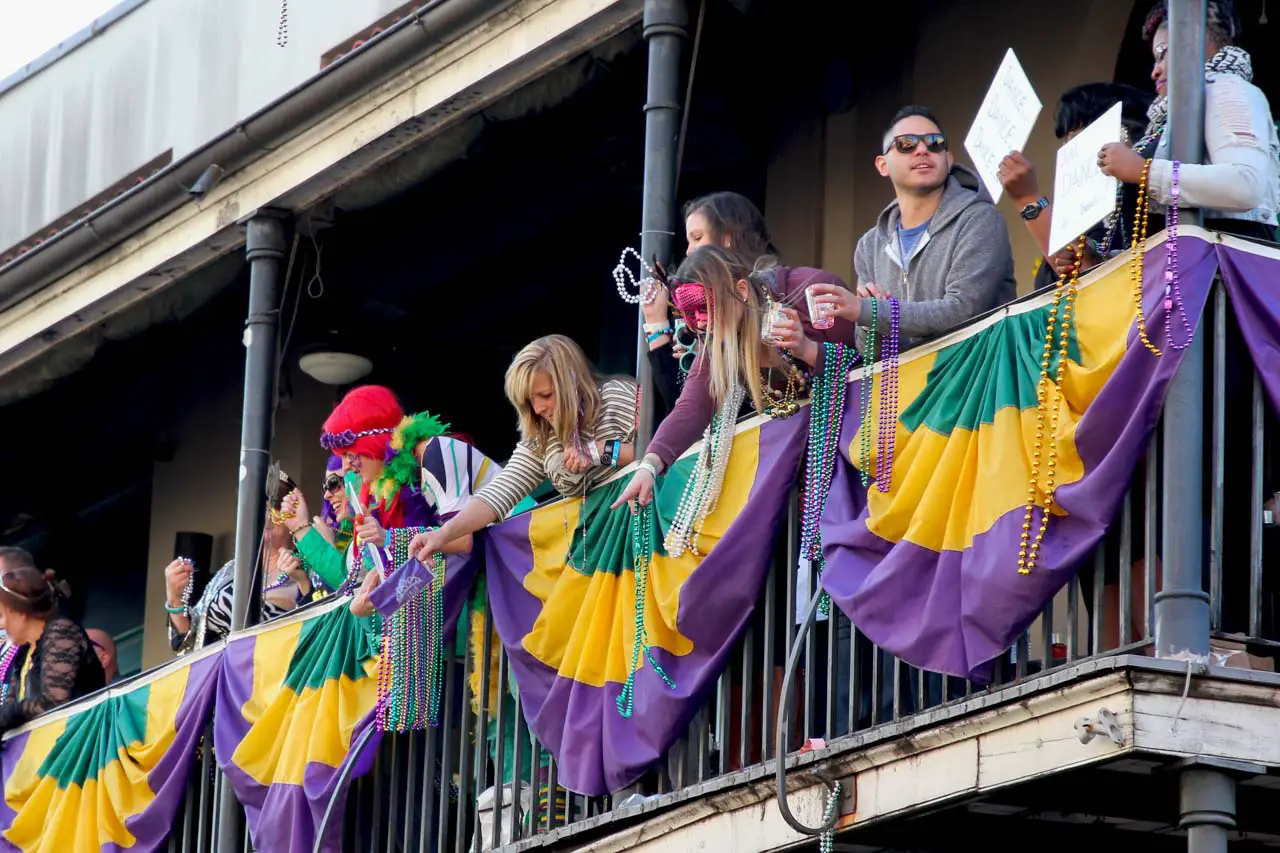 Tossing throws to revelers is unique to New Orleans Mardi Gras celebrations