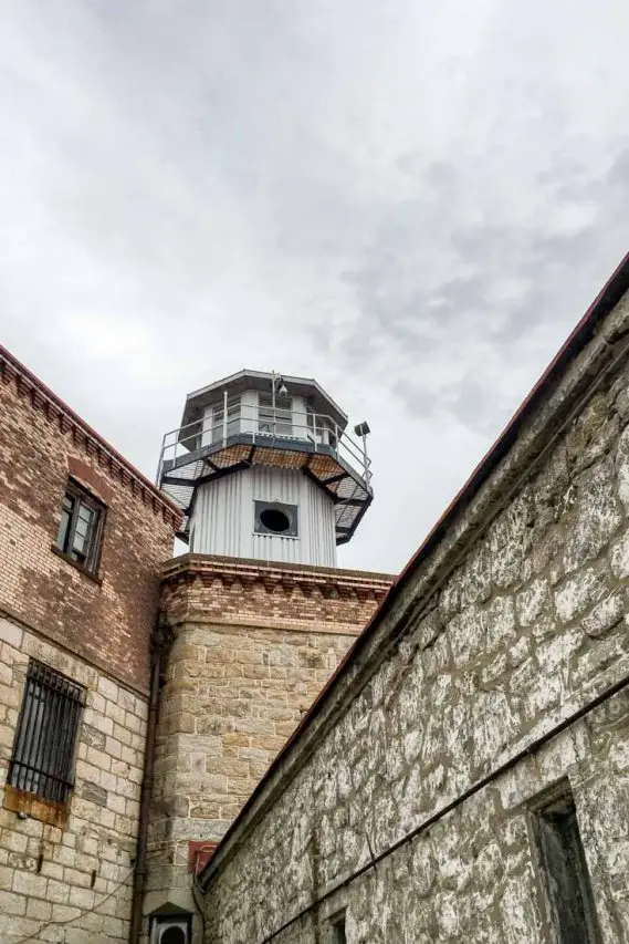 Eastern State Penn watchtower from below