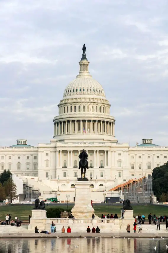 Exterior view of the US Capitol