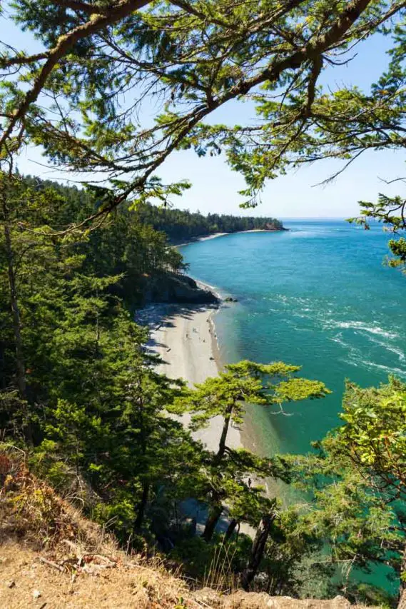 View of beach from Deception Pass Bridge