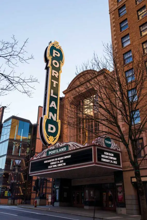 Portland Marquee on the Arlene Schnitzer Concert Hall