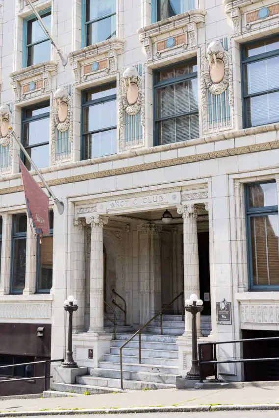 Arctic Building entrance with terracota embellishments including walrus grotesques