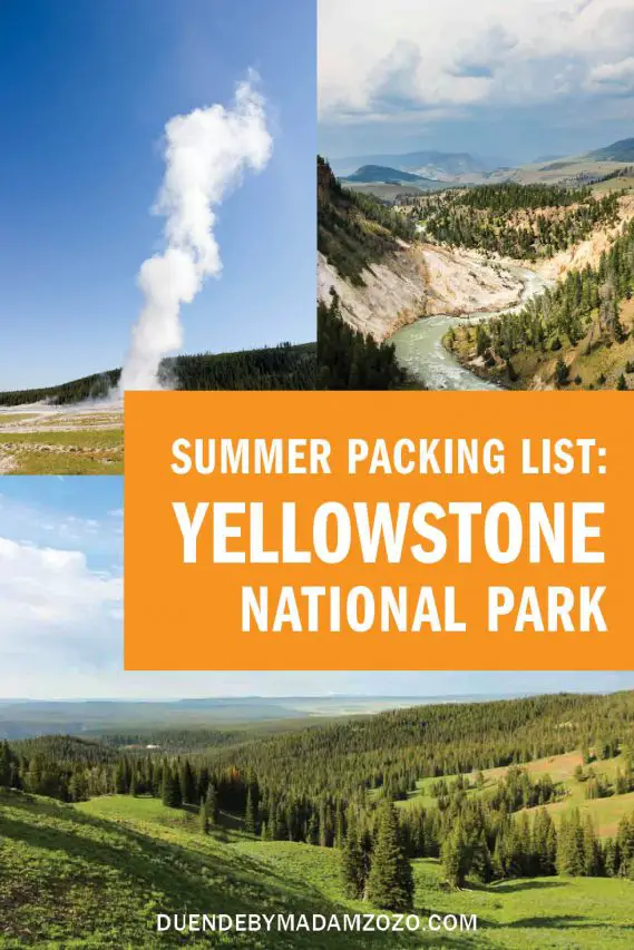 What to pack for Yellowstone National Park in summer with a printable checklist.