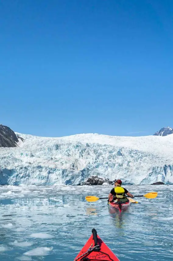 Kakaking to the toe of Aialik Glacier in Kenai Fjords NP