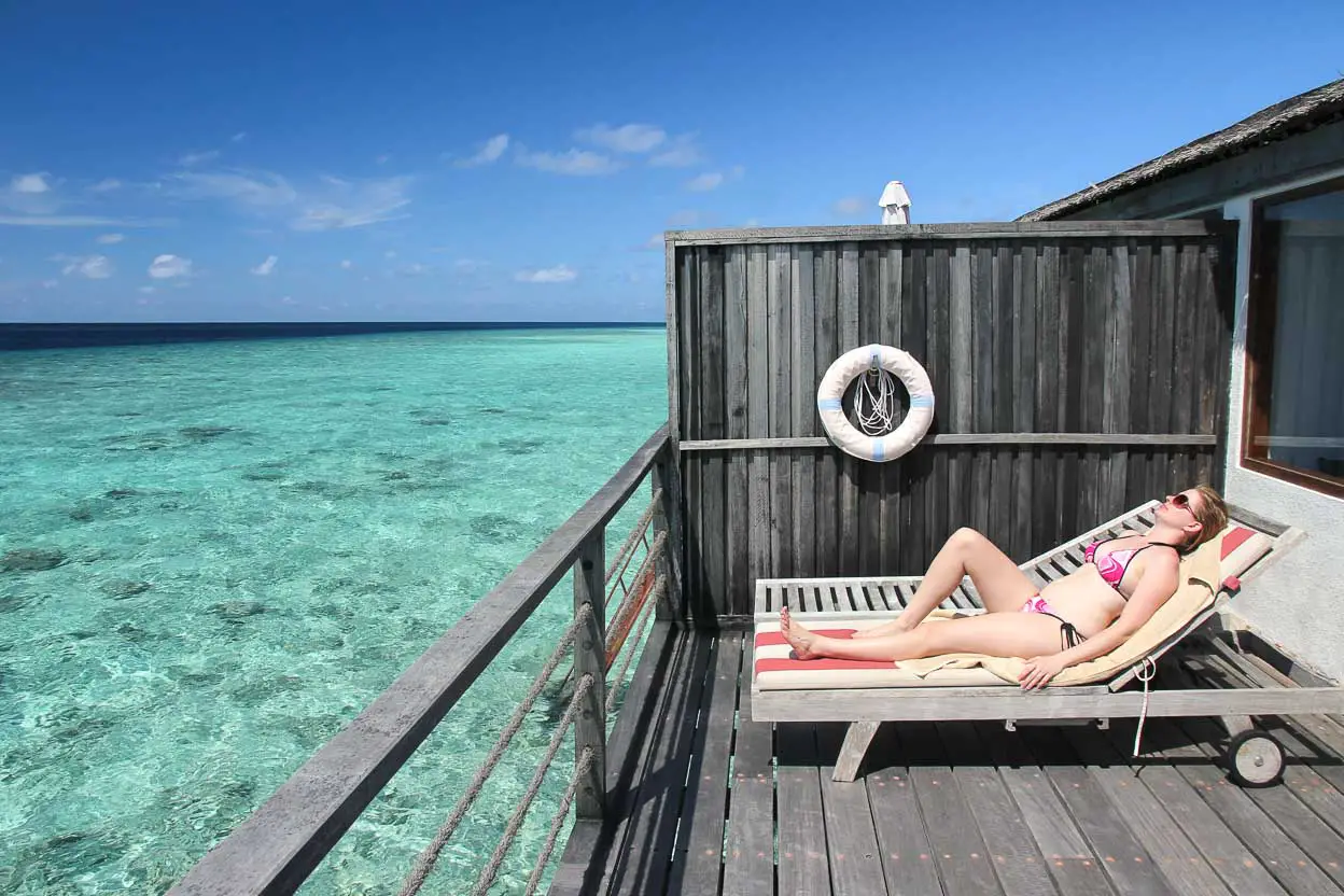 Maldives overwater bungalow view