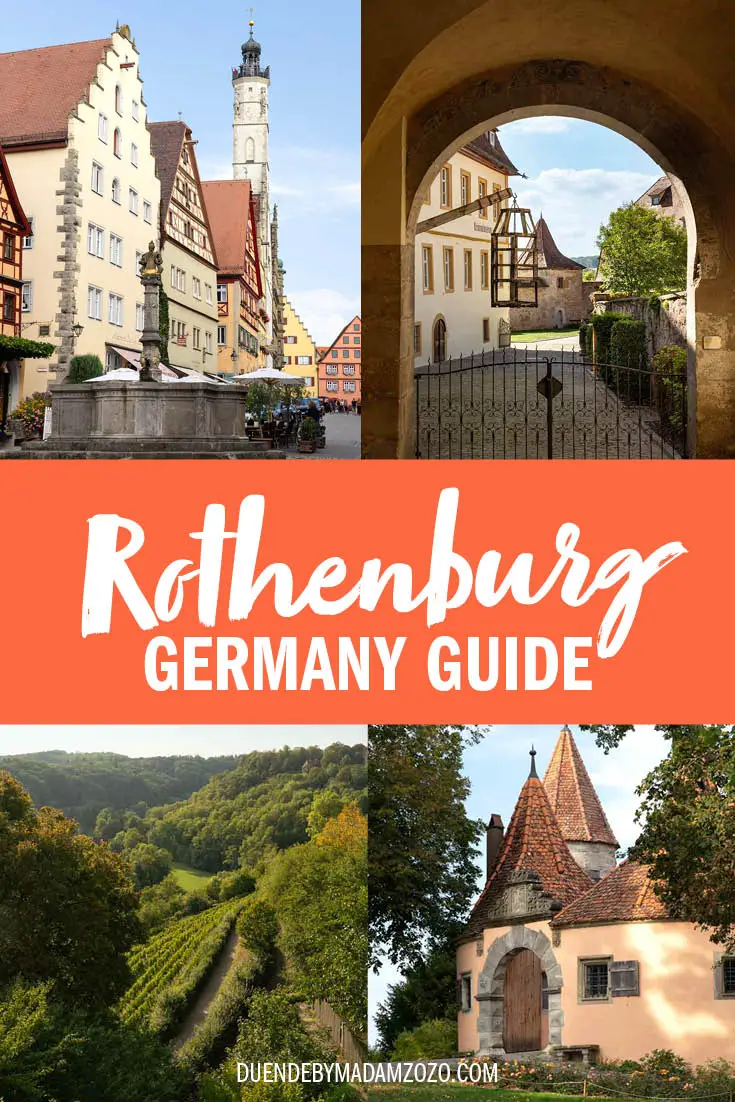 Collage of images around medieval German town, with text overlay reading "Rothenburg Germany Guide"